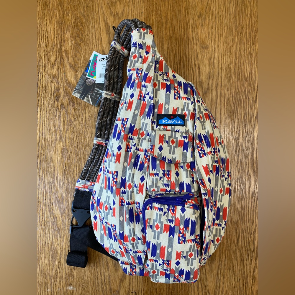 Kavu Women's Patterned Sling Bag - Red, Blue, Cream